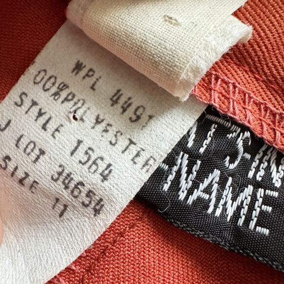 Vintage What's In a Name Wide leg Bell bottom pants Women 25 Orange Union 80s - Picture 8 of 16